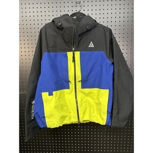 Nike ACG Gore-Tex Misery Ridge Shell Rain Jacket Mens L Waterproof Blue Yellow